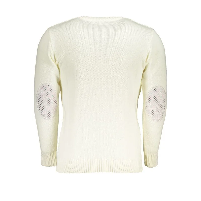 Men's Sweaters in Pastel ShadesU.S. Grand Polo White Fabric Men's Sweater