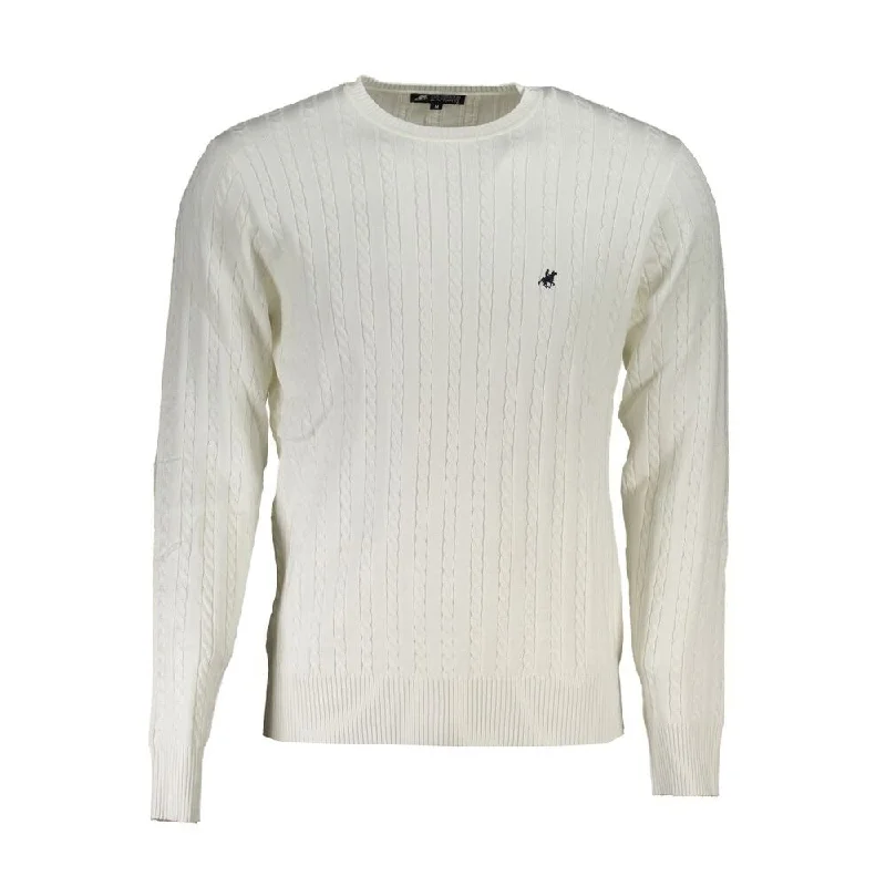 Men's Sweaters with PocketsU.S. Grand Polo Elegant Crew Neck Sweater with Contrast Men's Details