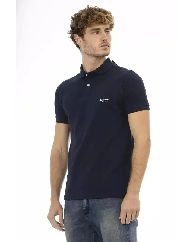 Men's Shirts with Appliqué DetailsBaldinini Trend Men's Blue Cotton Polo Shirt - 2XL