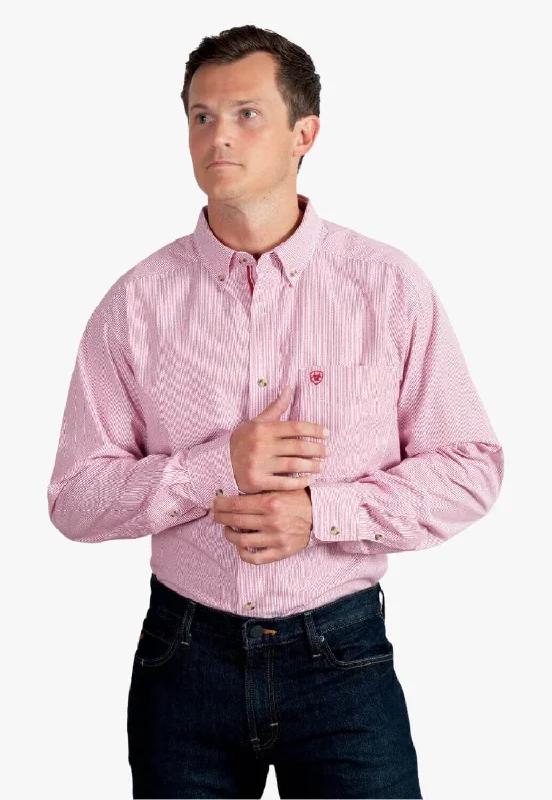 Men's Floral Print Shirts for Spring and SummerAriat Mens Pro Series Cliff Stripe Long Sleeve Shirt