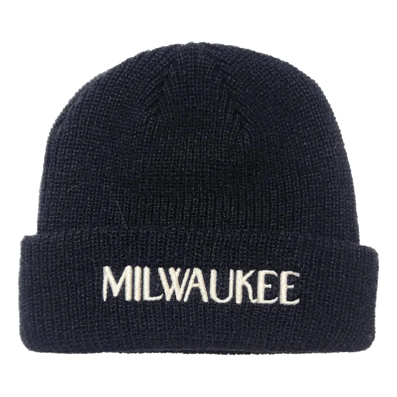 Affordable Baseball HatsMilwaukee Knit Hat Navy