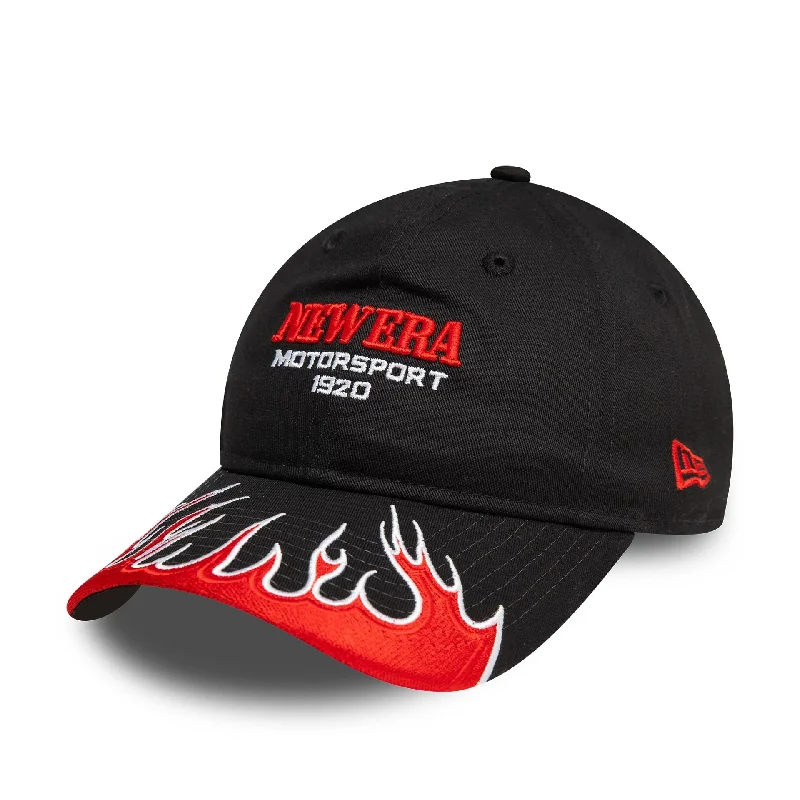 Waterproof Work HatsWomens New Era Flame Visor Black 9TWENTY Adjustable Cap