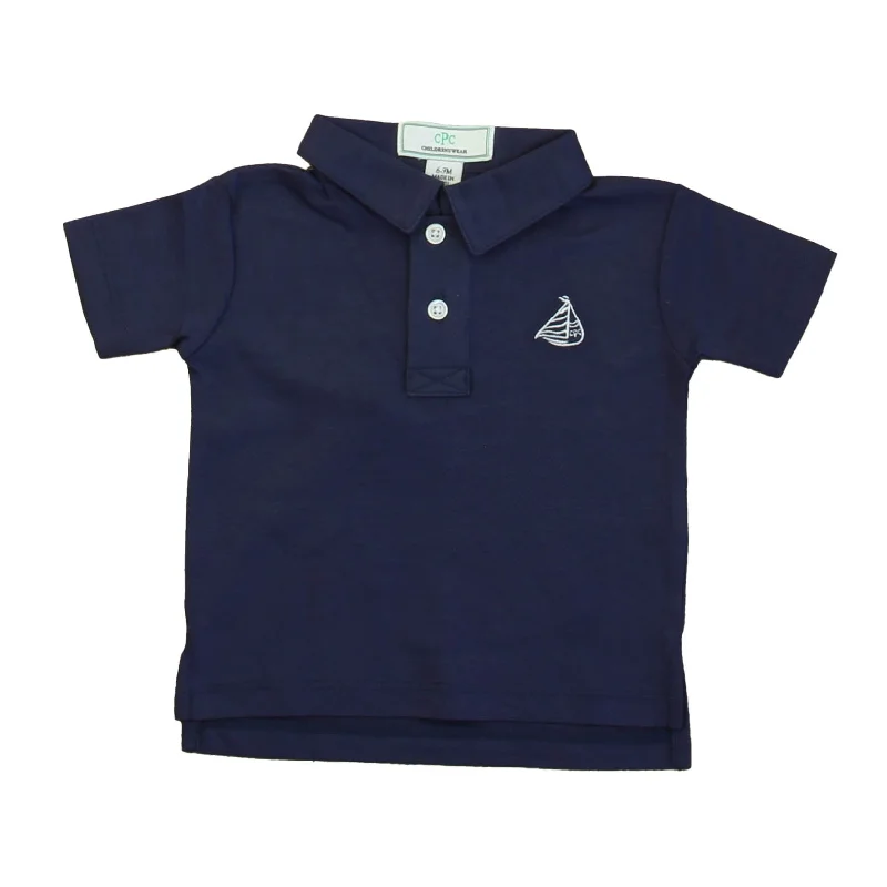 Men's Shirts with Embellished CollarsClassic Prep Boys Navy Polo Shirt Size: 0-6 Months