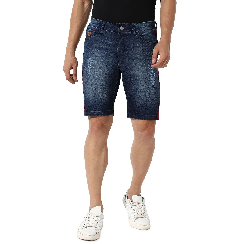 Relaxed-Fit Men's Loungewear and Casual ShortsSide-Striped Denim Shorts