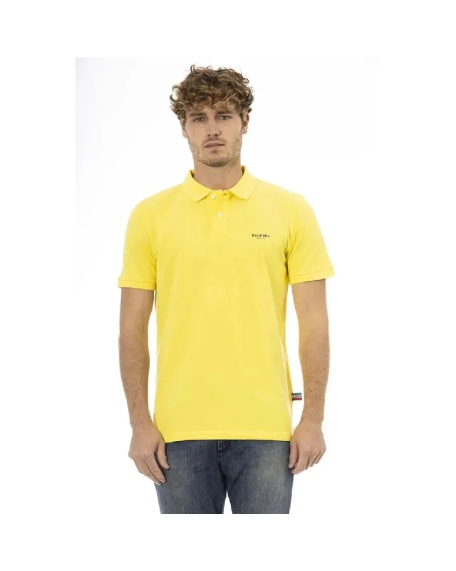 Men's Shirts with Mandarin CollarsBaldinini Trend Men's Yellow Cotton Polo Shirt - 2XL