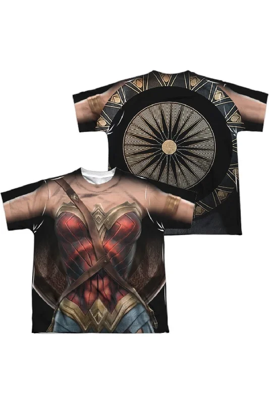 Men's Shirts with Belt AttachmentsWonder Woman Movie Wonder Uniform (Front/Back Print) Short Sleeve Youth Poly Crew Tee / T-Shirt