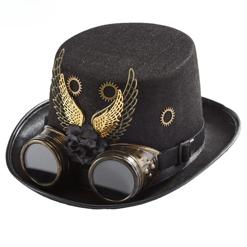 Kids' Sun HatsUnisex Steampunk Metal Feather Goggles Velvet Hat