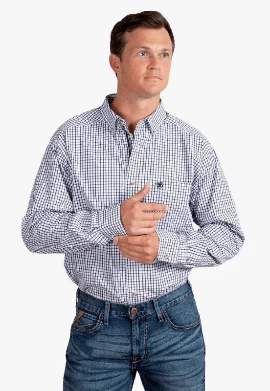 Men's Solid-Color Block Shirts for a Bold StatementAriat Mens Pro Series Cliff Check Long Sleeve Shirt