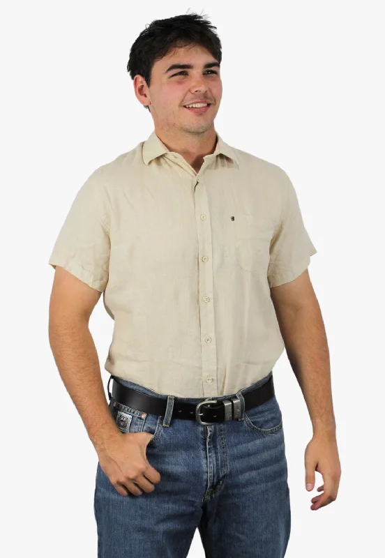Men's Pattern-Play Shirts for a Fun TwistPilbara Mens Linen Short Sleeve Shirt
