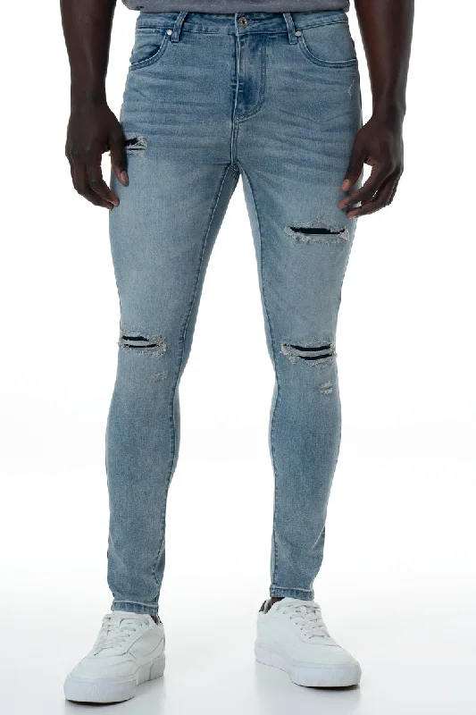 Men's Jeans for Office WearRf10 Ripped Super Skinny Jeans _ 156186 _ Light Wash