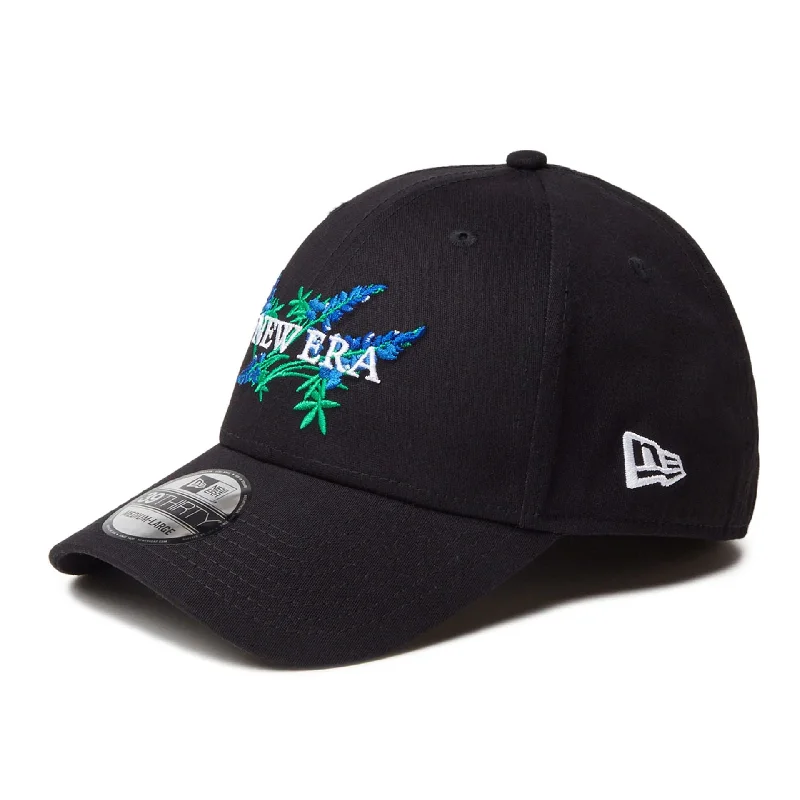 Wide-Brimmed Beach HatsNew Era Japan Floral Black 39THIRTY Stretch Fit Cap