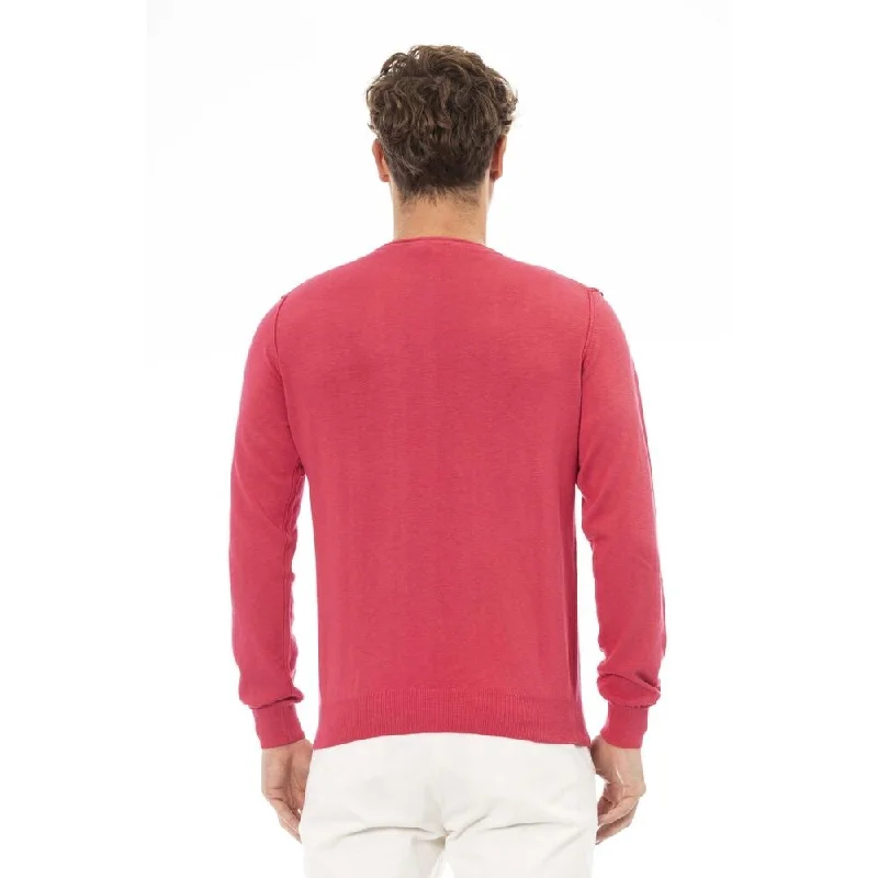 Men's Sweaters with Pleated DesignsBaldinini Trend Red Cotton Men Men's Sweater