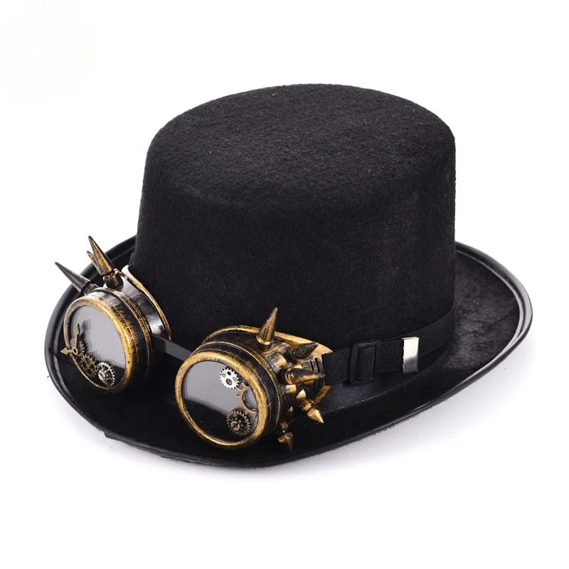 Embroidered Baseball CapsUnisex Steampunk Gear Goggles Velvet Hat