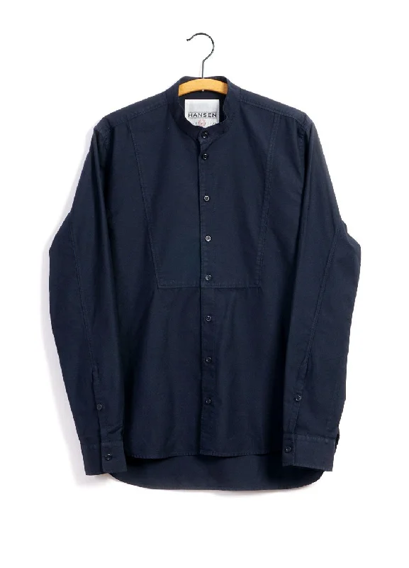 Men's Short-Sleeve Shirts for Warm WeatherVALMAR | Collarless Bib Shirt | Navy