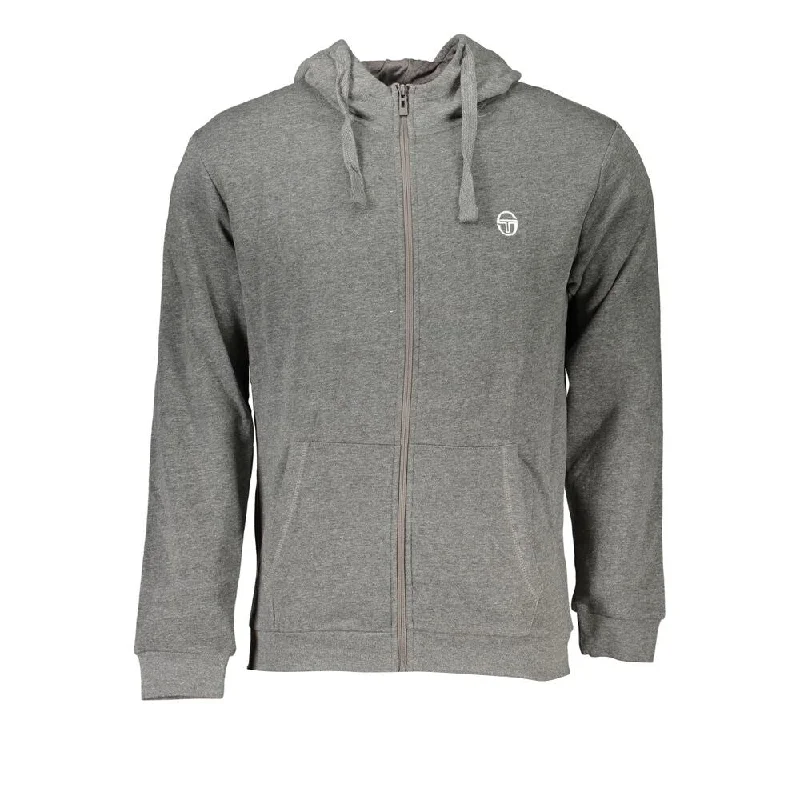 Men's Sweaters with Patch PocketsSergio Tacchini Gray Cotton Men's Sweater