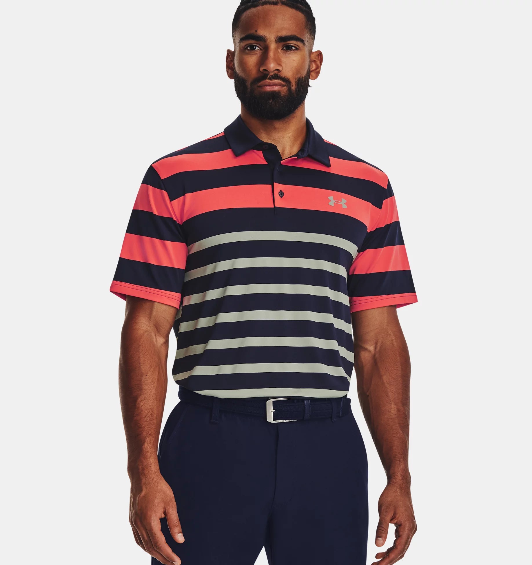 Men's Shirts for Beach OutingsUnder Armour Playoff 3.0 Stripe Short Sleeve Polo Shirt- 1378676 416