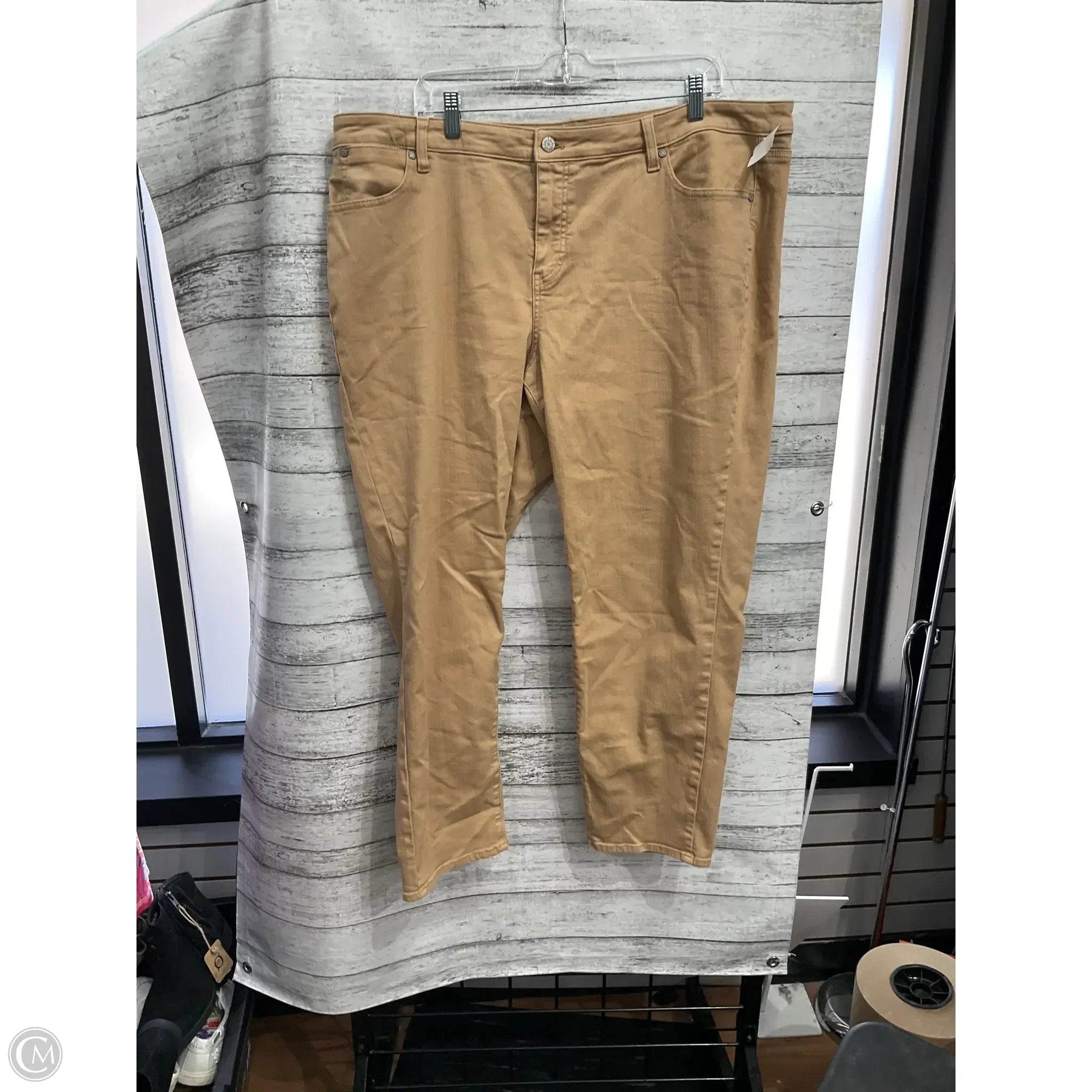 Oversized Men's JeansJeans Straight By Talbots In Tan Denim, Size: 20