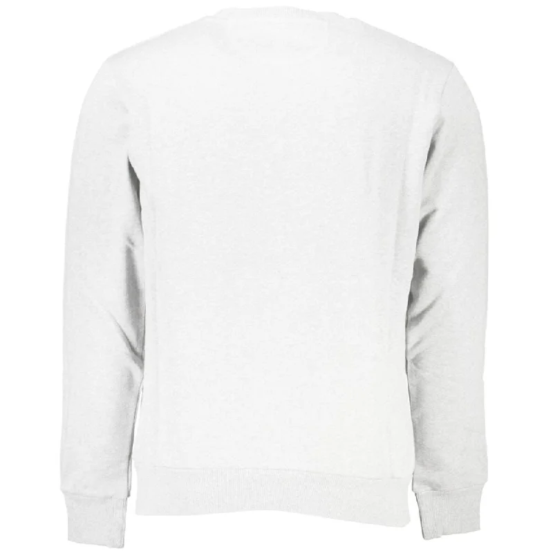 Men's Sweaters with Checkerboard PatternsLa Martina Elegant Cotton Crewneck Sweatshirt in Men's White
