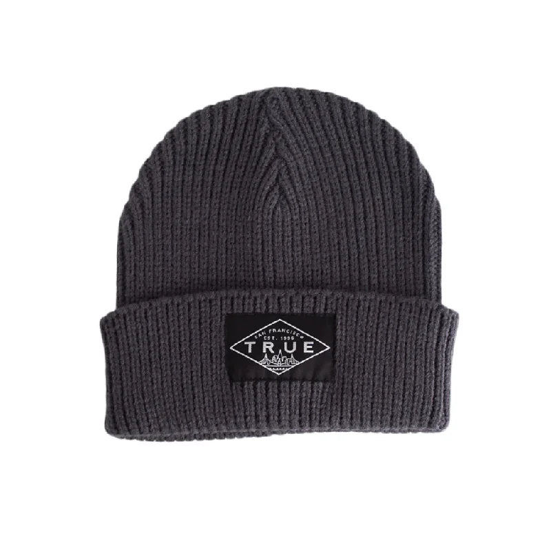 Children's Baseball HatsTrue Established Waffle Beanie Charcoal