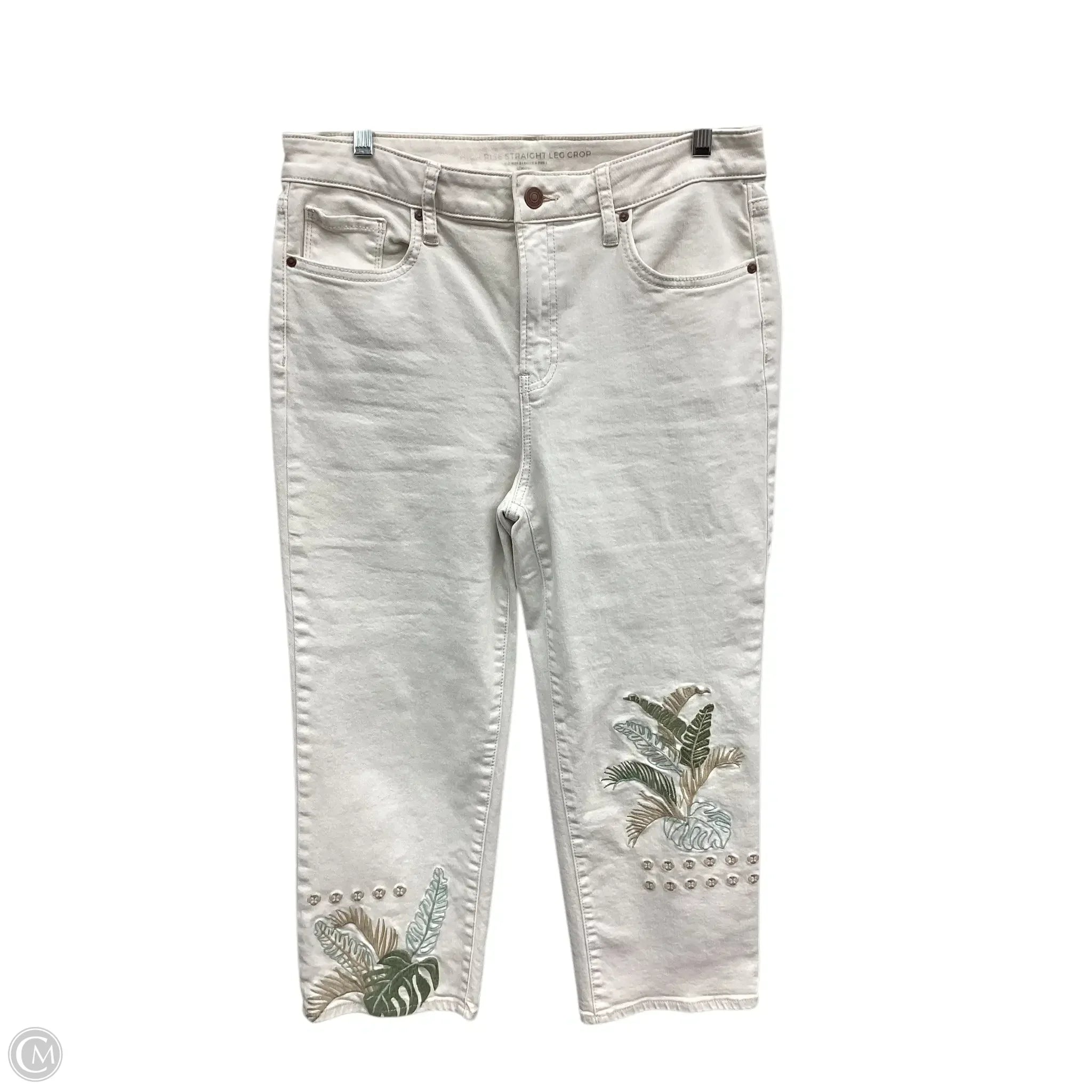 Rip and Tear Men's JeansJeans Cropped By Chicos In Cream Denim, Size: 8