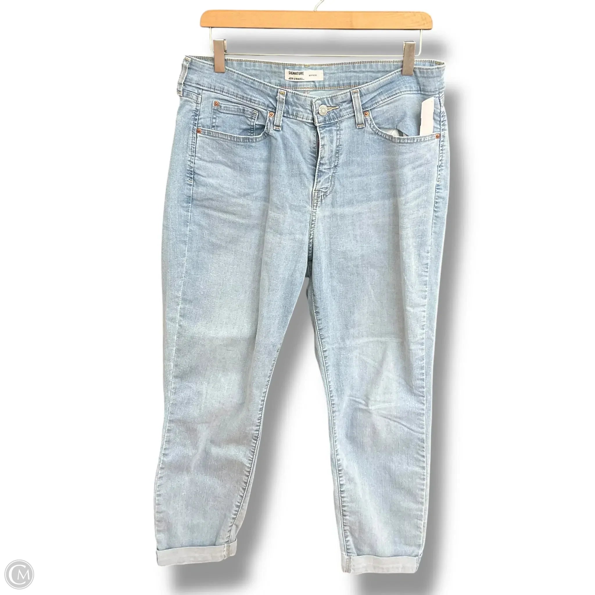 Affordable Designer Men's JeansJeans Boyfriend By Levis Signature In Blue Denim, Size: 12