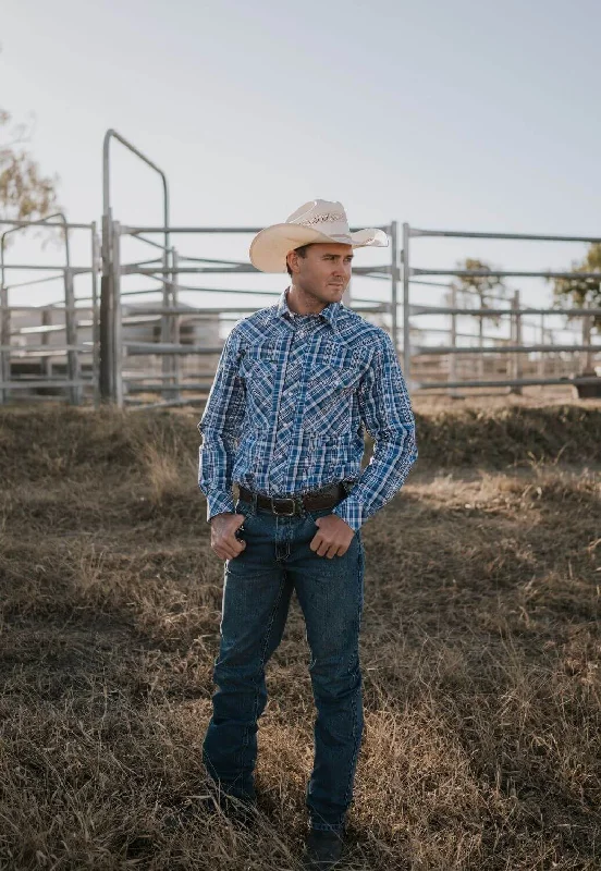 Men's Pocket T-Shirts for Added FunctionalityPilbara Mens Western Snap Long Sleeve Shirt
