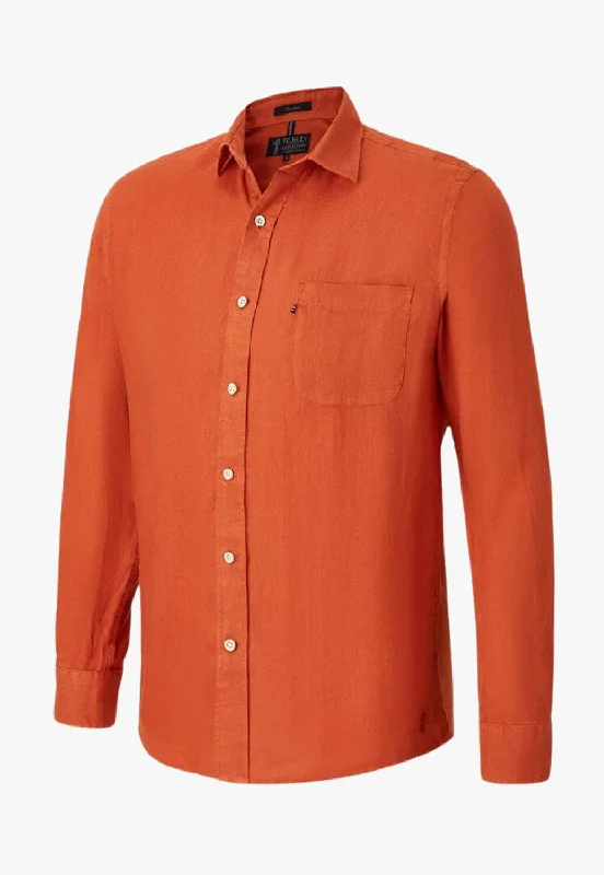 Men's Floral Print Shirts for Spring and SummerPilbara Mens Linen Long Sleeve Shirt