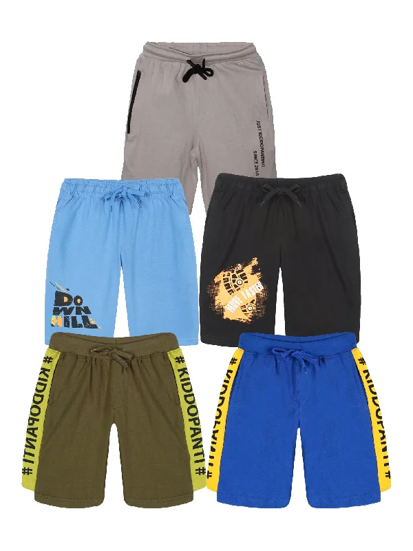 Men's Elastic Waistband ShortsBoys Knit Shorts Pack of 5