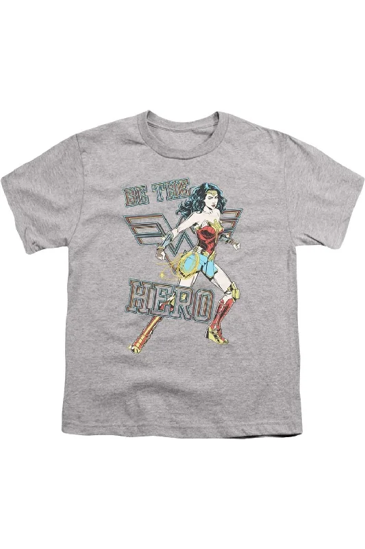Men's Shirts with Plaid PatternsWonder Woman 84 Be The Hero Short Sleeve Juvenile Tee / T-Shirt