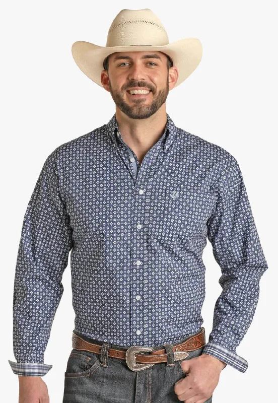 Men's Versatile Dress Shirts for Multiple OccasionsRough Stock Mens Geo Long Sleeve Shirt