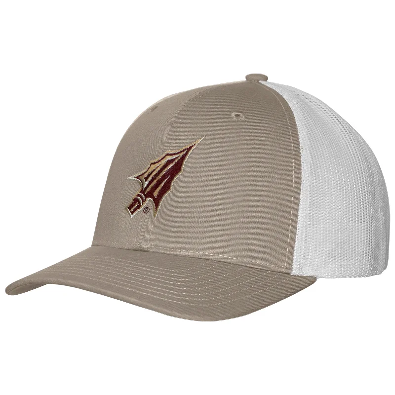 Reversible Sun HatsUscape Men's Arrowhead Logo Adjustable Richardson 112 Trucker Cap - Khaki/White