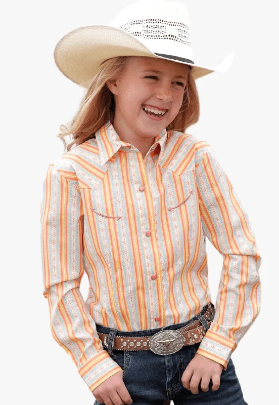 Men's Golf Shirts for On-Course StyleCruel Girl Girls Stripe Button-Down Long Sleeve Shirt