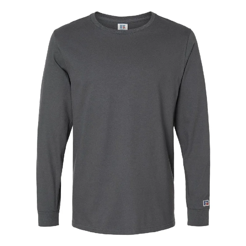 Men's Shirts with Checkered PatternsRussell Athletic Combed Ringspun Long Sleeve T-Shirt