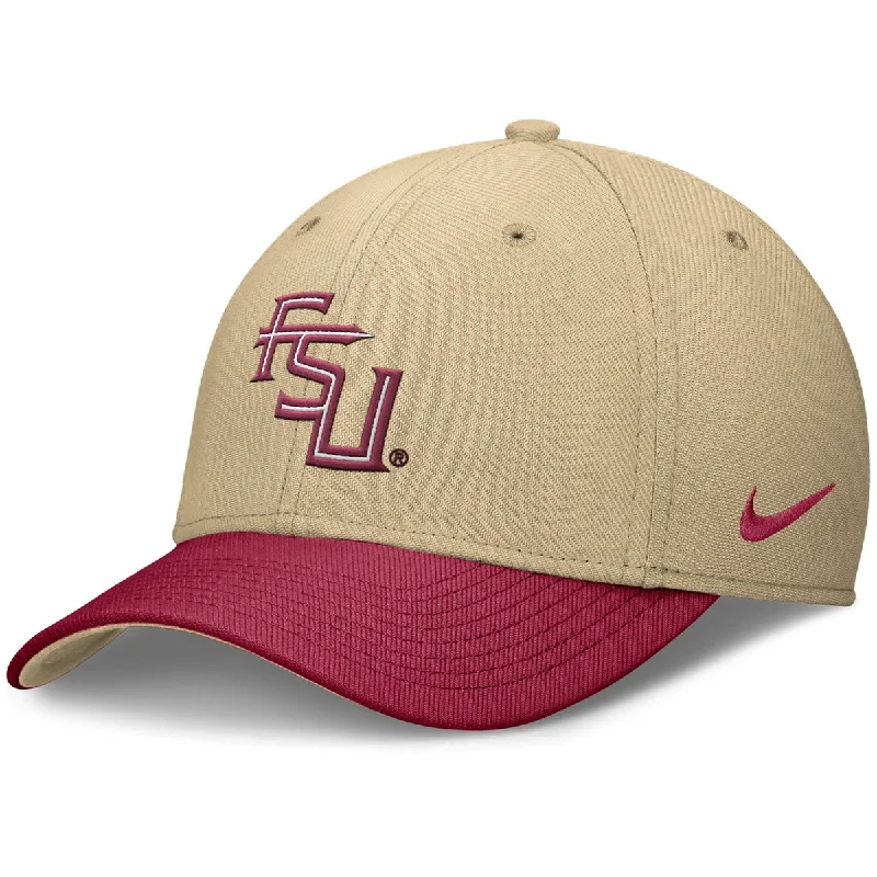 Quilted Winter HatsNike Stacked FSU Rise Structured Swooshflex Cap - Garnet/Gold