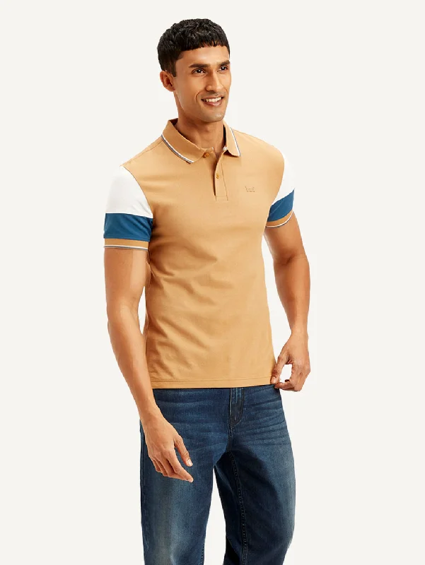 Men's Shirts with Hidden ButtonsMen's Colorblock Slim Fit Polo T-shirt