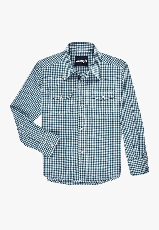 Men's Affordable Shirts for Budget-Friendly StyleWrangler Boys Wrinkle Resist Snap Long Sleeve Shirt
