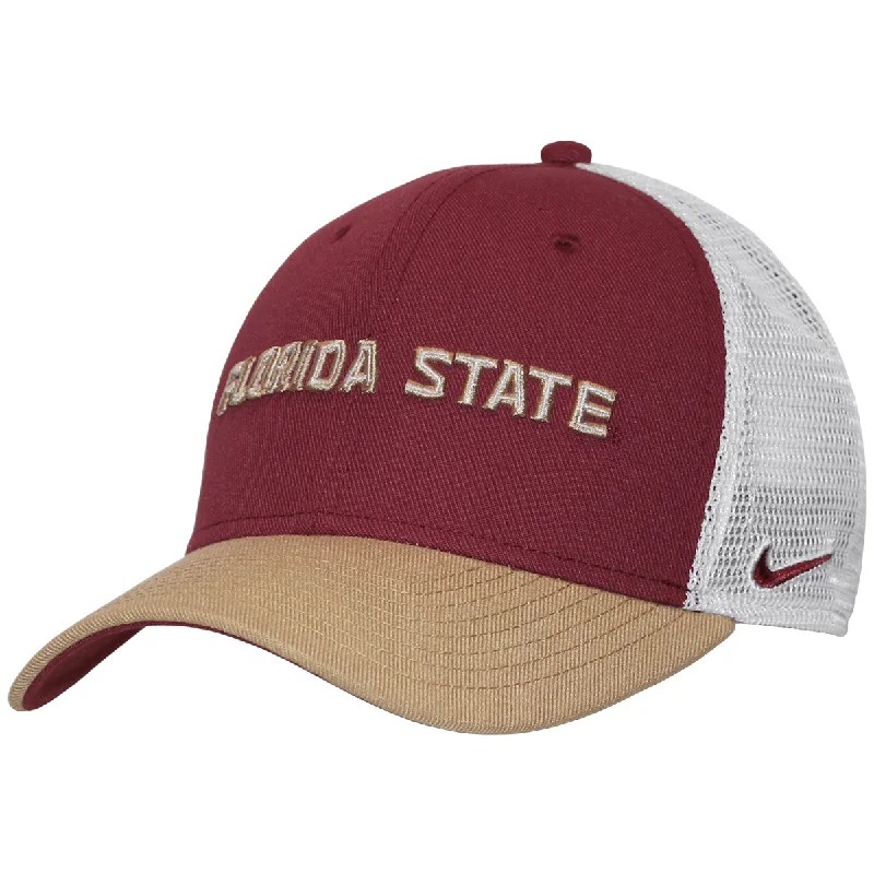 Artistic Derby HatsNike Florida State Rise Structured Adjustable Trucker Cap - Garnet/Gold/White