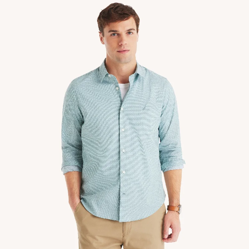 Men's Unique Dress Shirts for a Statement LookNautica Mens Slim Fit Wrinkle-Resistant Printed Wear To Work Shirt