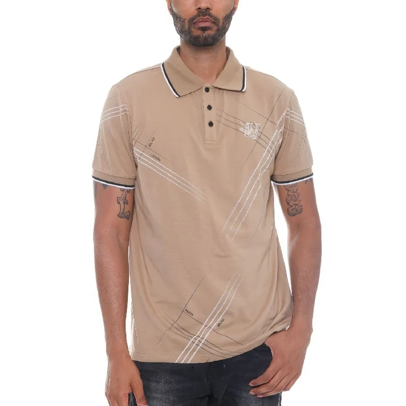 Men's Shirts with Logo EmbossmentsVersion Couture Polo Button Down Shirt