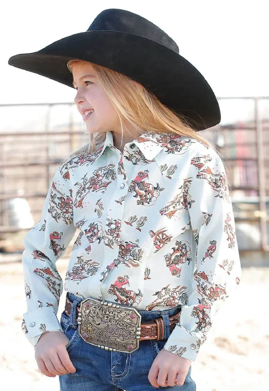 Men's V-Neck T-Shirts for a Flattering ShapeCinch Girls Cowgirl Western Long Sleeve Shirt