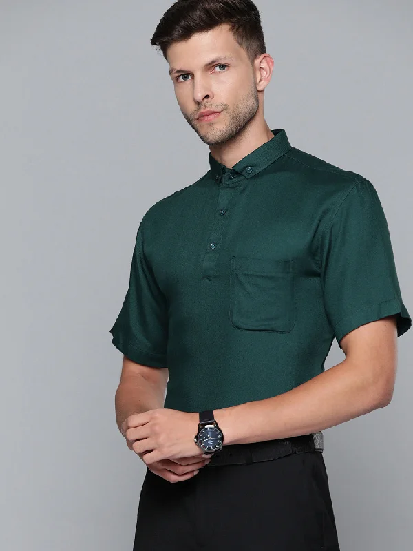 Men's Shirts for HikingMen Green Smart Slim Fit Polo Shirt