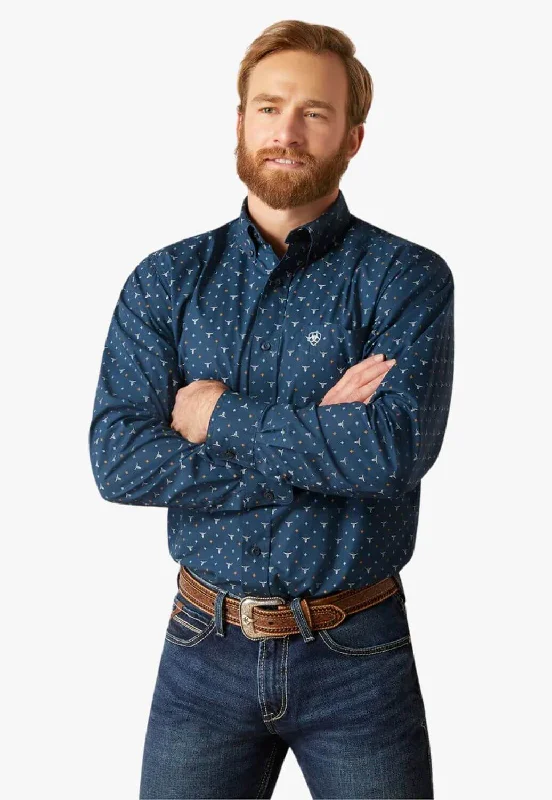 Men's Solid-Colored Shirts for VersatilityAriat Mens Gavyn Long Sleeve Shirt
