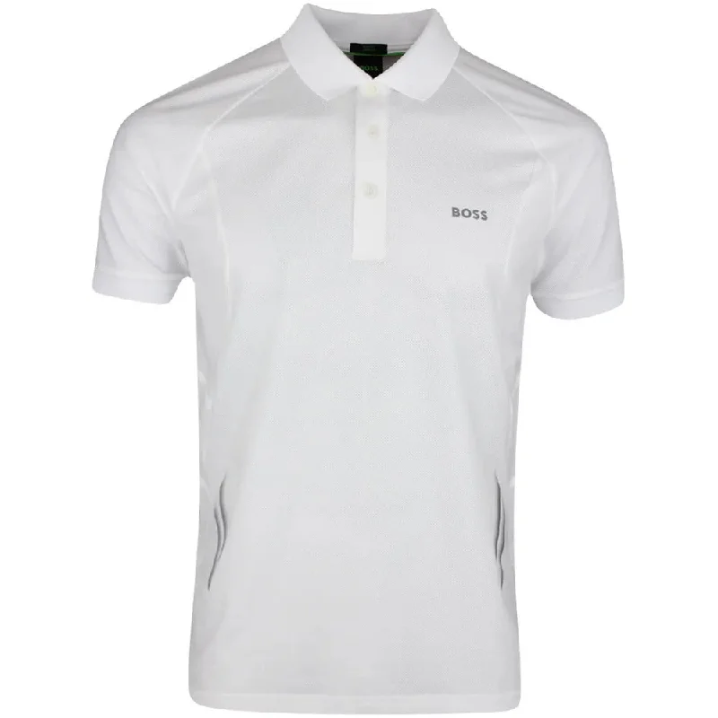 Men's Shirts with Hook-and-Loop ClosuresHugo Boss Men's Piraq Active 1 Training Polo Shirt, White