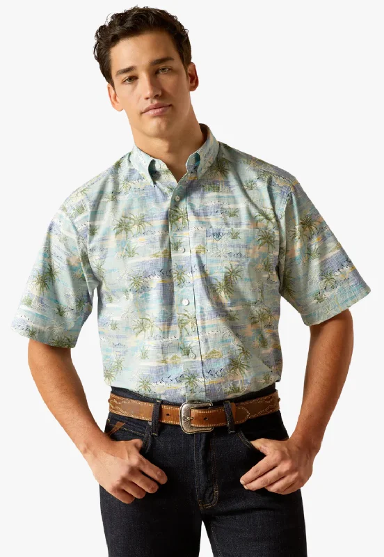 Men's Performance Fabric Shirts for All-Day ComfortAriat Mens Edwind Classic Fit Short Sleeve Shirt