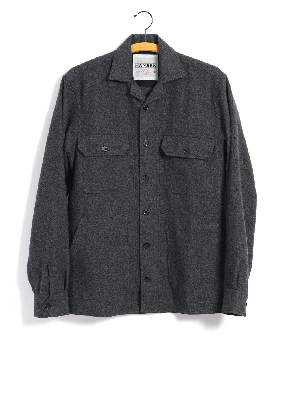 Men's Luxury Shirts for High-End FashionSTEFAN | Worker Over Shirt | Grey Melange