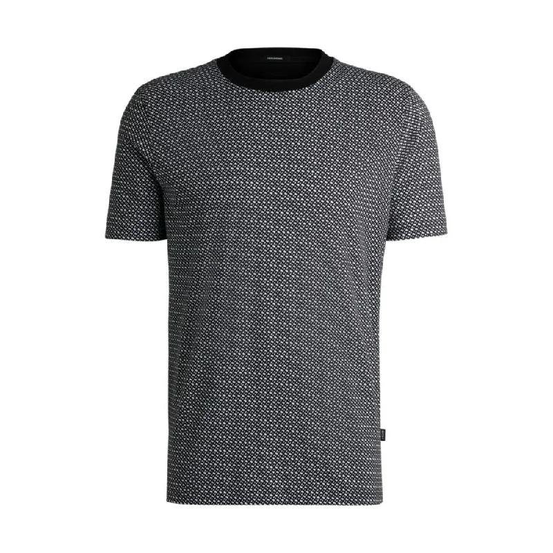 Men's Shirts with Asymmetrical HemlinesMercerized-cotton T-shirt with two-tone monogram print Men's Shirts with Asymmetrical HemlinesMercerized-cotton T-shirt with two-tone monogram print
