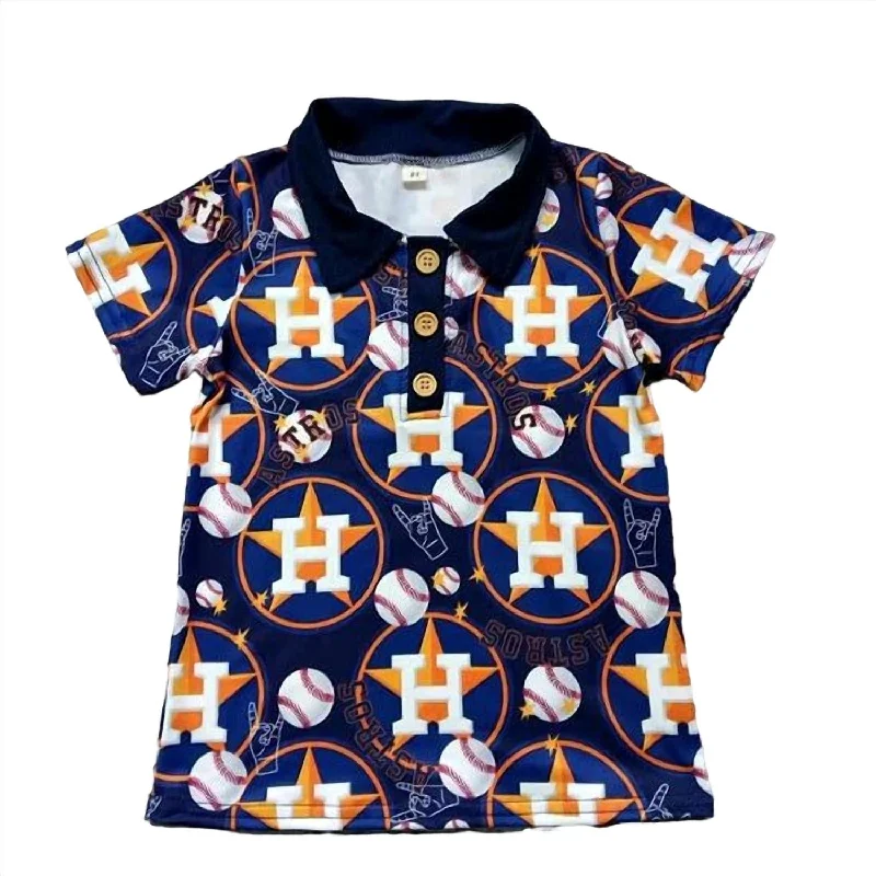 Men's Shirts with Adjustable HemlinesBoy's Polo Astros Shirt In Navy