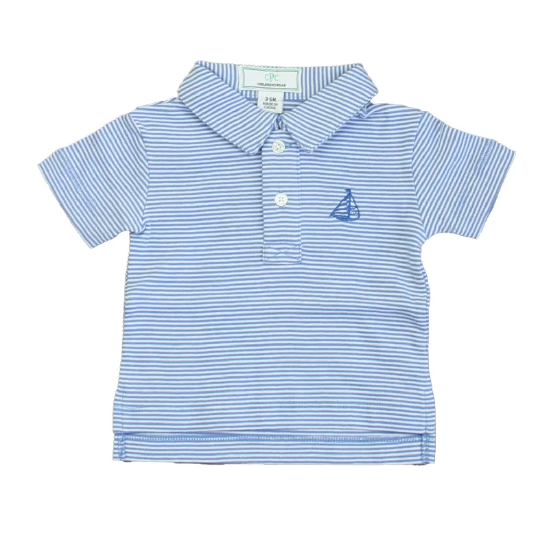 Men's Shirts with Chest PocketsClassic Prep Boys Ultra Marine | White Stripe Polo Shirt
