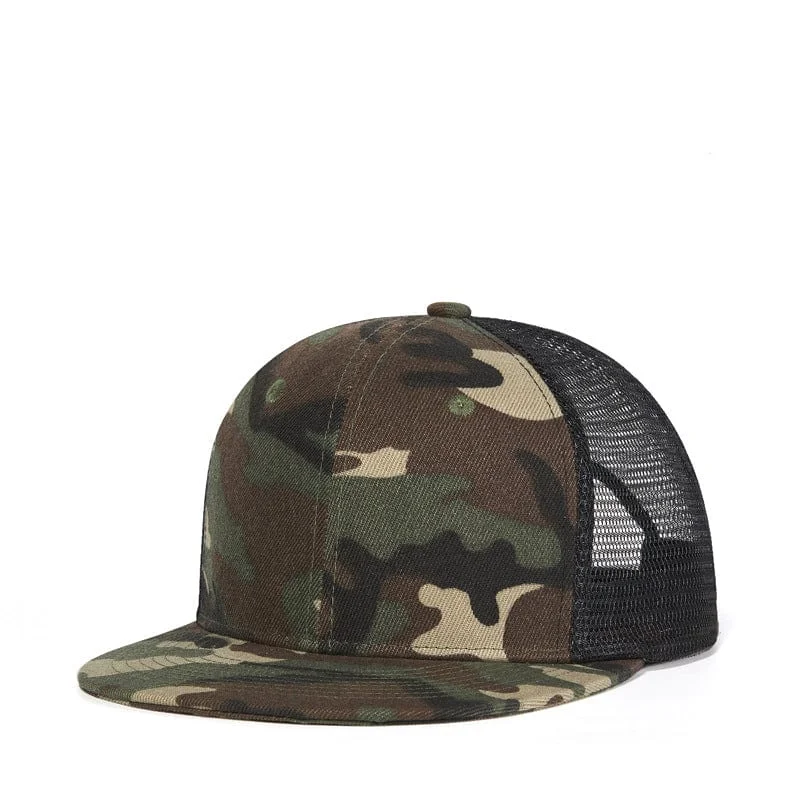 Vibrant Straw HatsMen's Street Fashion Camouflage Mesh Cap