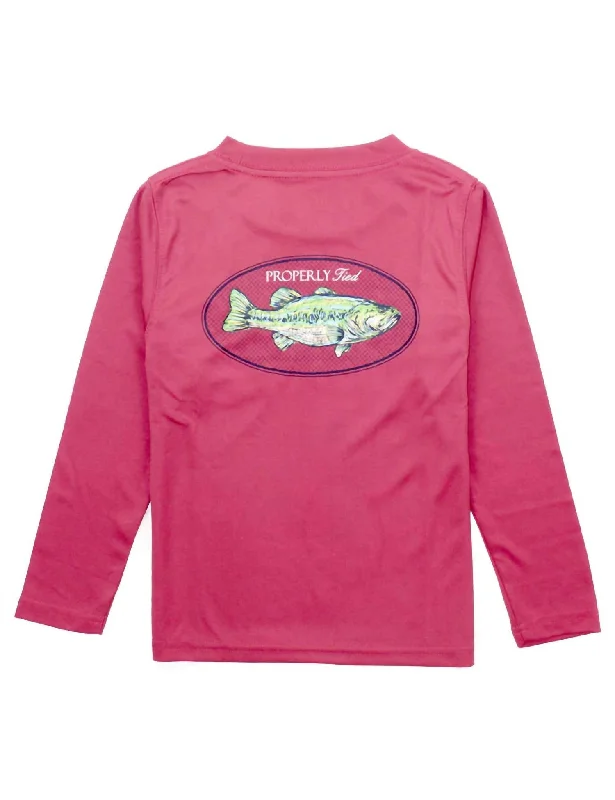 Men's Shirts with Contrast CollarsPerformance Tee Long Sleeve In Bass Cayenne